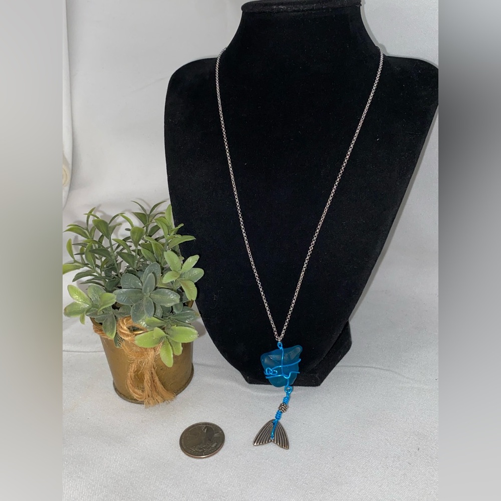 Blue Stone Mermaid Pendant Necklace